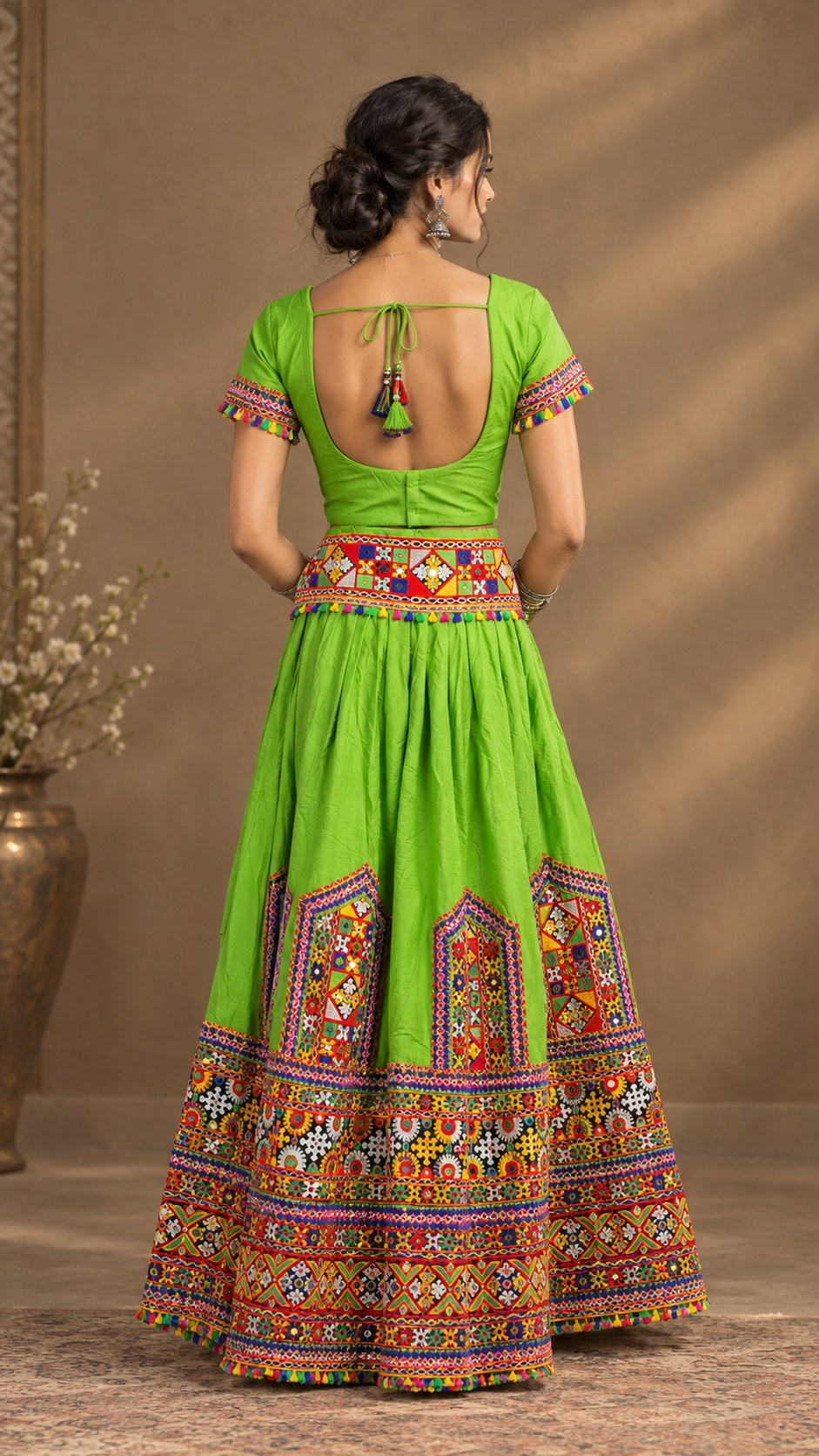 Emerald Green Bandhani Chaniya Choli